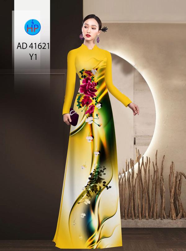 Vải Áo Dài Hoa In 3D AD 41621 16